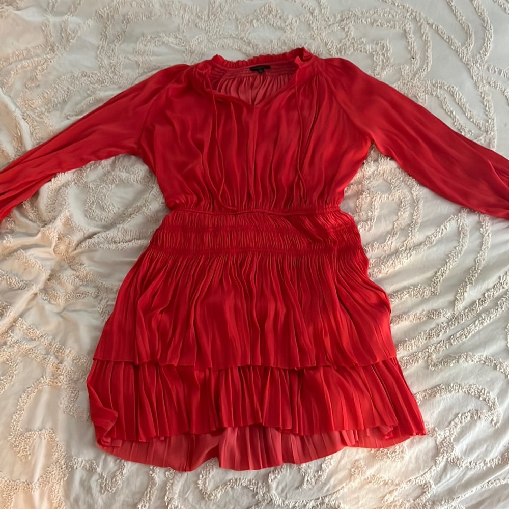 Coral dress from Anthropologie